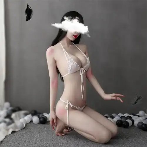 性感大码系带情趣内衣免脱丁字内裤比基尼三点式套装女一件代发