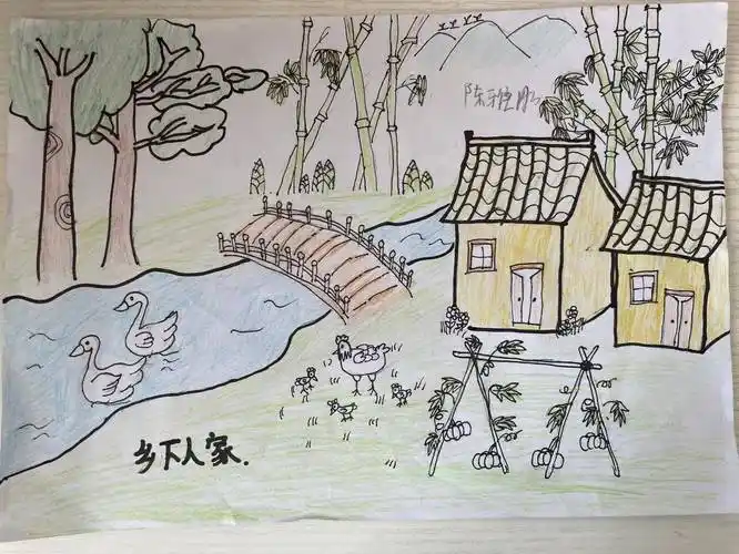 品乡下风情绘农家韵味灞桥区三殿中心小学四年级乡下人家特色作业展示