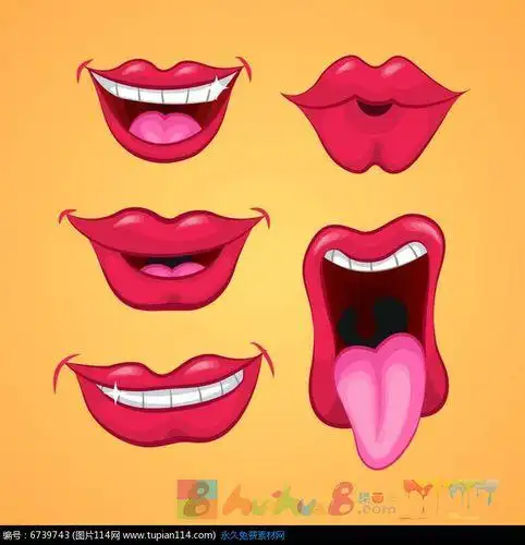 嘴巴有花的唯美简笔画