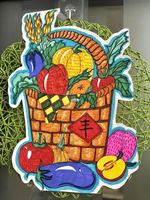 水果篮子创意儿童画