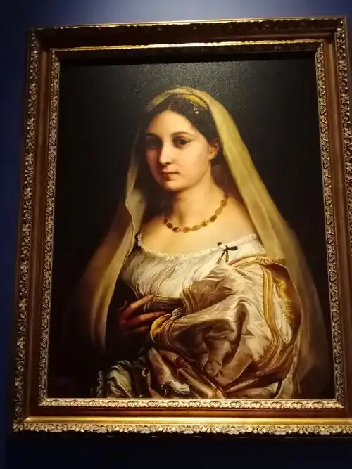 《披纱巾的少女》 意大利 拉斐尔 布上油画 纵85×横64厘米 佛罗伦萨