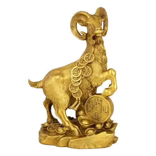 家居宏图好运铜羊摆件金钱元宝生肖羊家居装饰装饰品客厅摆件