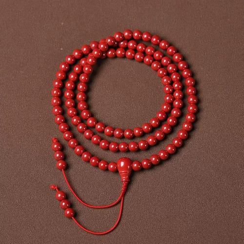 大红色朱砂手串帝王砂手链女老形桶男士原创天然原矿本命年转运珠