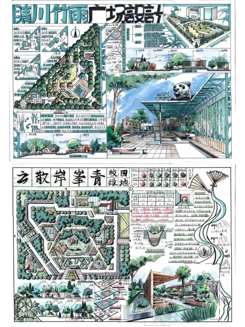 99园林快题作品99城市广场|校园绿地 91广场是为了满足城市社会