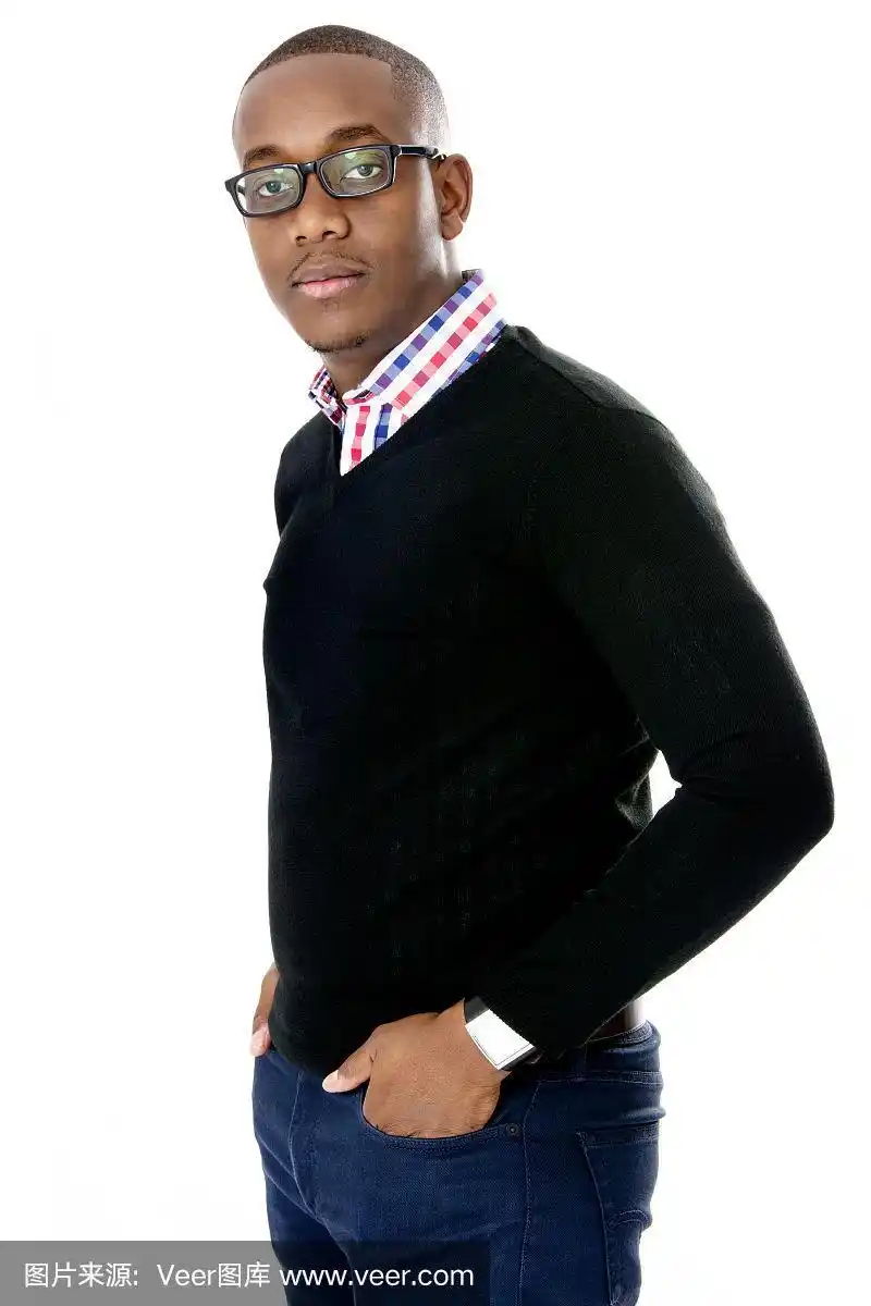 年轻,迷人的非洲男模特,工作室拍摄