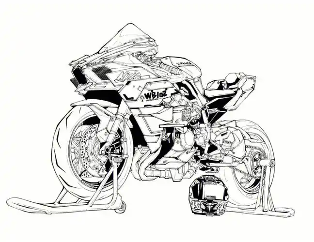 插画钢弹川崎h2r