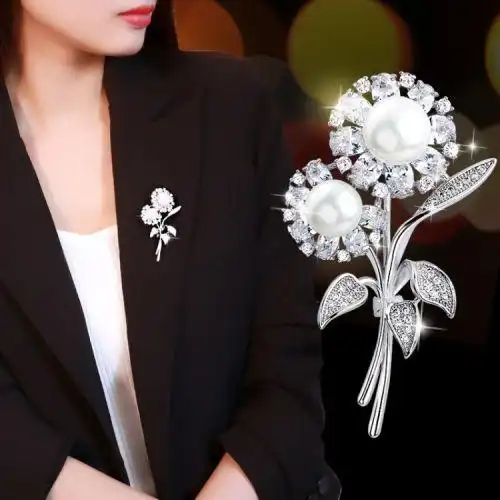 韩国版时尚花朵胸针女胸花简约气质别针丝巾扣西装外套毛衣配饰