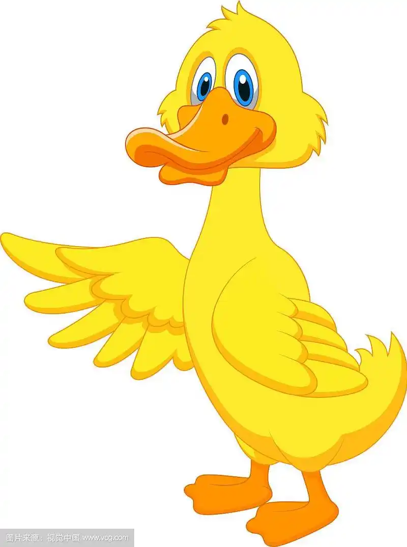 可爱的卡通鸭子