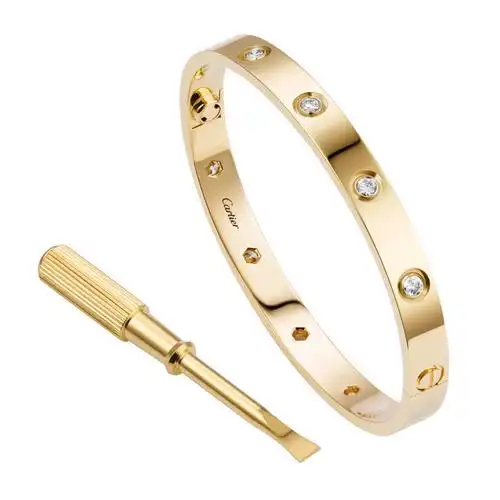 cartier/卡地亚 love系列女士18k金镶钻手镯 b6035517