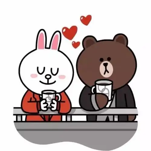 小黄鸭可妮兔布朗熊3人的简笔画