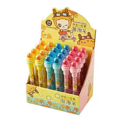 立体公主印章泡泡笔儿童多功能铅笔四合一3d网红可以吹泡泡的笔_单支