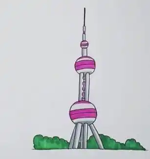 东方明珠简笔画步骤上海东方明珠简笔画怎么画上海东方明珠简笔画好看