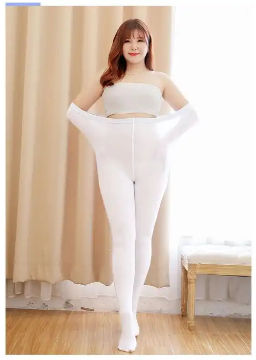 白色连裤袜舞蹈袜成人胖mm大码薄绒加绒加厚秋冬款日系打底裤袜子白色