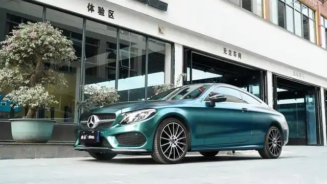 电光墨绿改色膜|奔驰c200 coupe 贴车身改色膜