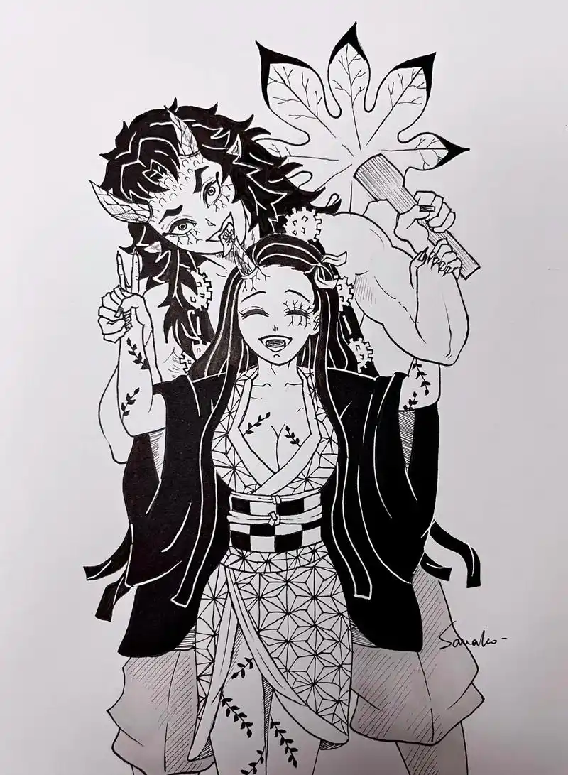 献上过程图94.应该没人磕他俩吧 #鬼灭之刃 #动漫手绘 # - 抖音