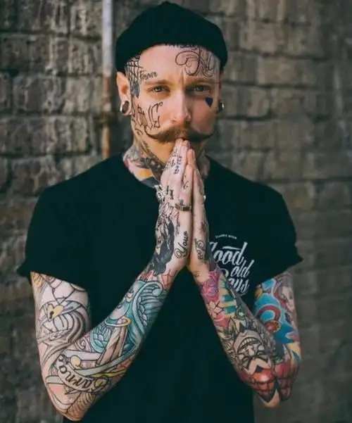 花臂男 网红 纹身图