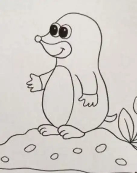 可爱小鼹鼠简笔画怎么画_简笔画图片大全 - 元艺考