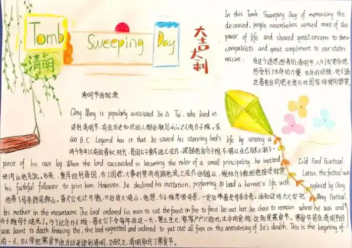 清明节手抄报英文版