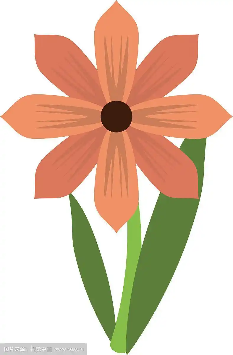 美丽的花朵卡通孤立