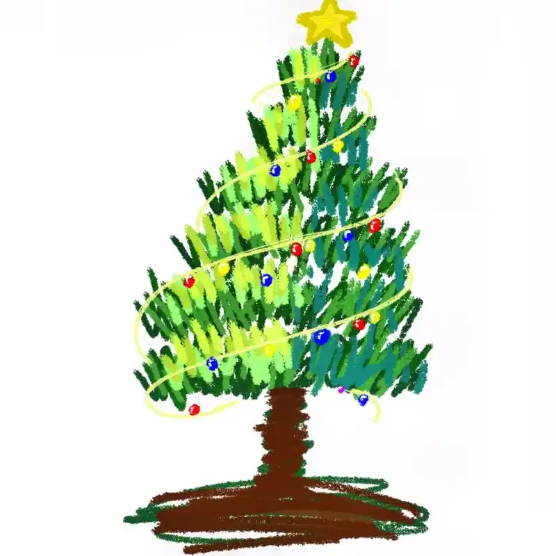 圣诞树绘画