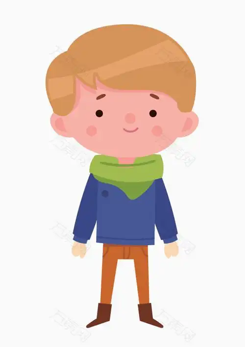 卡通冬天小人扁平化矢量png元素素材图片下载-万素网