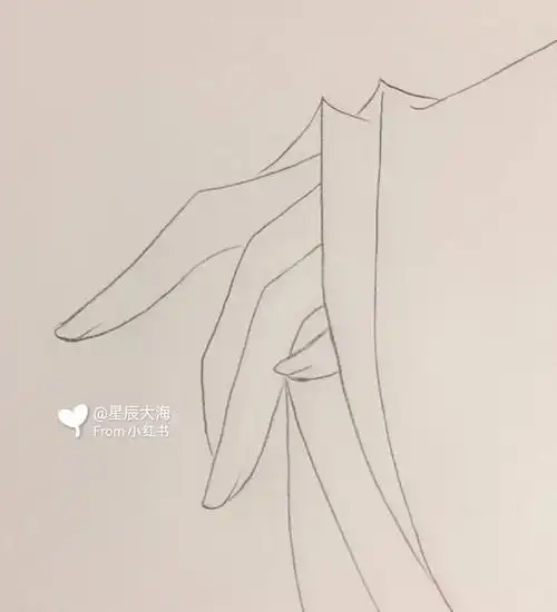 一步一步地画古风手的步骤