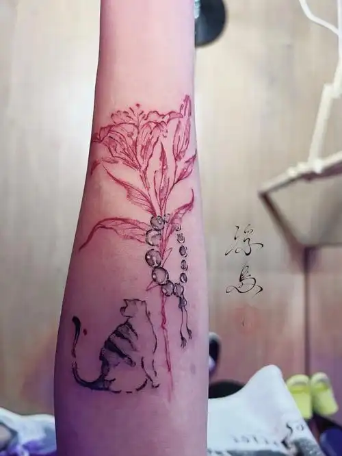 百合佛珠猫咪上身