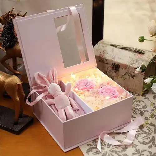 七夕情人节生日礼物永生花玫瑰鲜花礼盒浪漫求婚