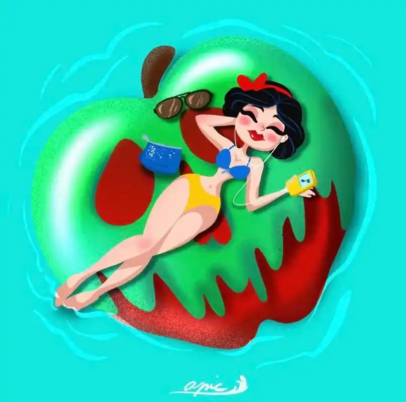 迪士尼公主的泳衣装清凉一夏好惬意茉莉公主的好身材让人嫉妒