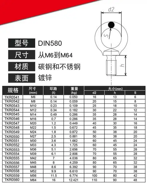 吊环螺丝镀锌m8-m64吊环螺丝船用吊母