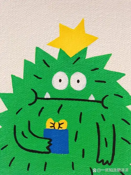 可爱丙烯画30 /圣诞树90 /图片教程 初雪和热咖啡  礼物和圣诞树