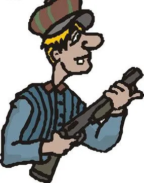 拿着猎枪的男人卡通画