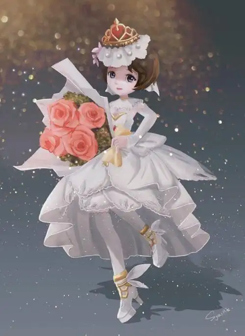 纯白花嫁小乔简笔画