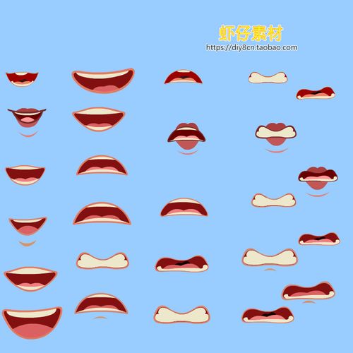 an/flash人物动态矢量源文件二维mg动画嘴巴口型表情元件动画素材