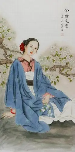 纯手绘工笔画客厅卧室装饰画顾雪芳四尺国画人物仕女美女136gg15
