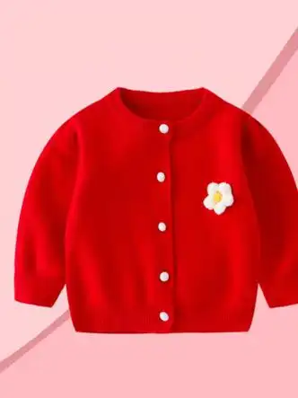 德慧雅婴儿针织衫小外套0-2岁秋款女童开衫春季毛衣女宝宝洋气外套