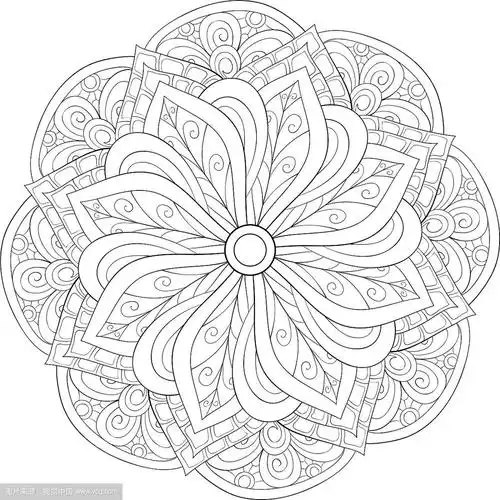 成人涂色书册一幅禅宗曼陀罗图像