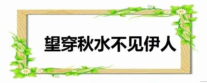 望穿秋水不见伊人下一句