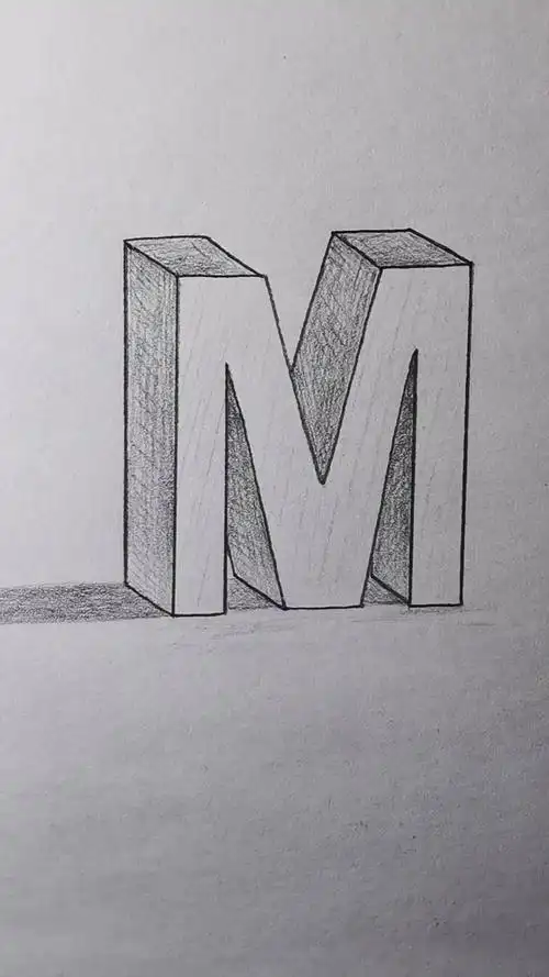 画立体字母"m".