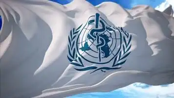 世卫世界卫生组织who旗帜飘扬