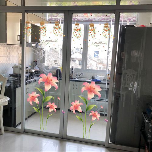 玻璃贴画创意透明玻璃门贴纸装饰墙上墙面个性创意贴花自粘窗花清新吊