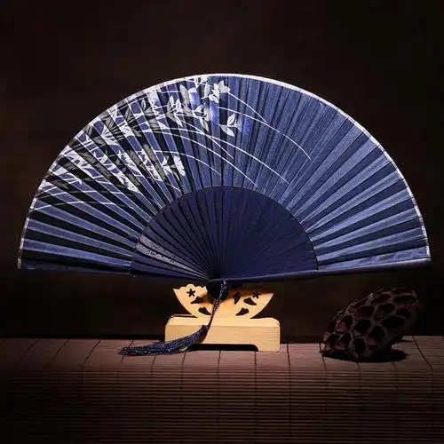 折扇扇子中国风女扇复古风古典古代日式折叠旗袍古扇咏春流苏丝绸(无