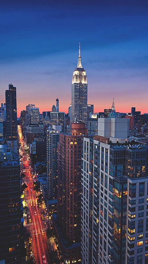 蓝色城市h5背景素材