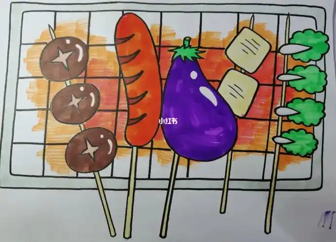 烧烤儿童画