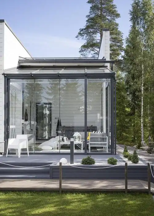 阳光房合集:玻璃房解决了业主对花园庭院担心的问题,好看又实用