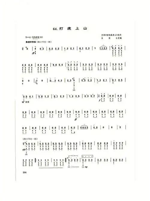 琵琶曲谱分享day180打虎上山