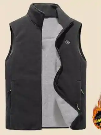 婉芹摇粒绒马甲男士秋冬季新款加绒加厚背心保暖坎肩马夹上衣男m建议8