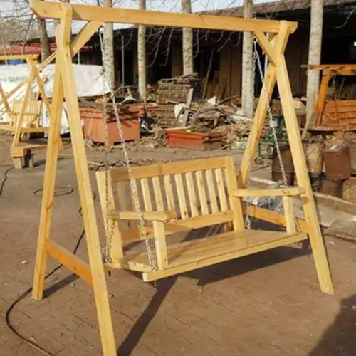 防腐木秋千椅 实木秋千木摇椅木吊椅防腐木碳化木田园风味秋千椅