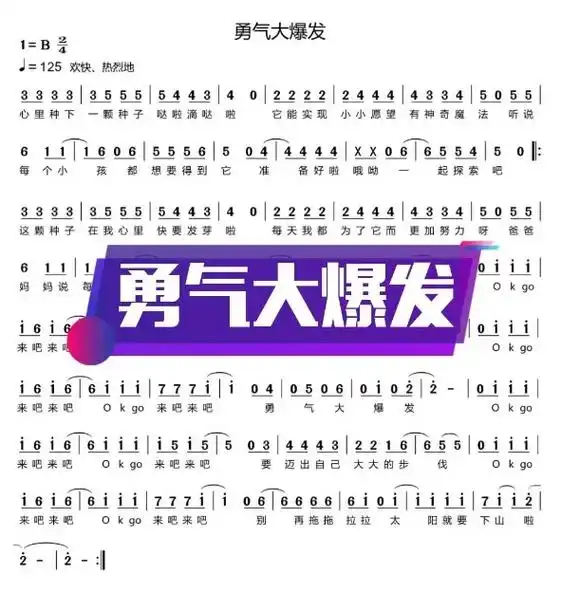 勇气大爆发,路过的点点赞谢谢#简谱分享 #勇气大爆发简谱#勇 - 抖音