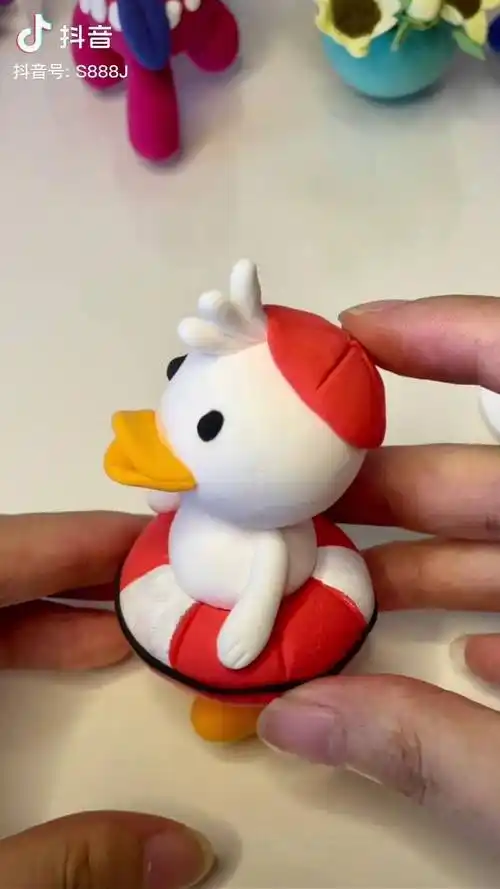 粘土 马上去度假 快乐的夏天,带上游泳圈的小鸭子～超简单的粘土手工